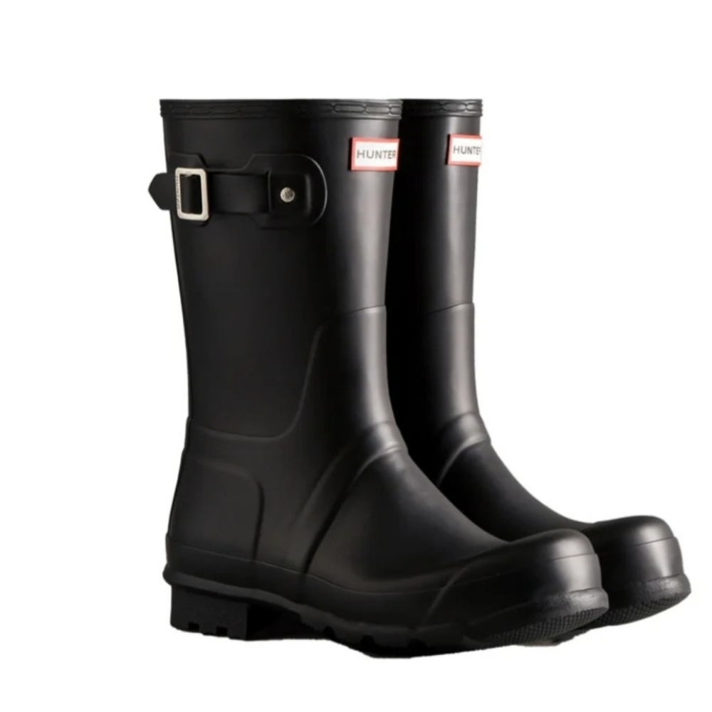 Hunter Original Short Black Adjustable Rain Boots Womens  NWT Waterproof Preppy
